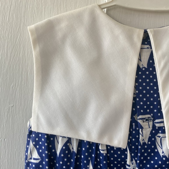 Healthtex vintage Blue and White Sailboat Kids Dress - Picture 5 of 11